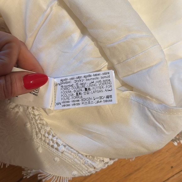 ZARA | TEXTURED Lace MINI DRESS | size M | White - Picture 5 of 8